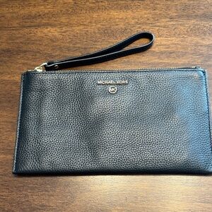 Michael Kors Pebbled Black Wristlet